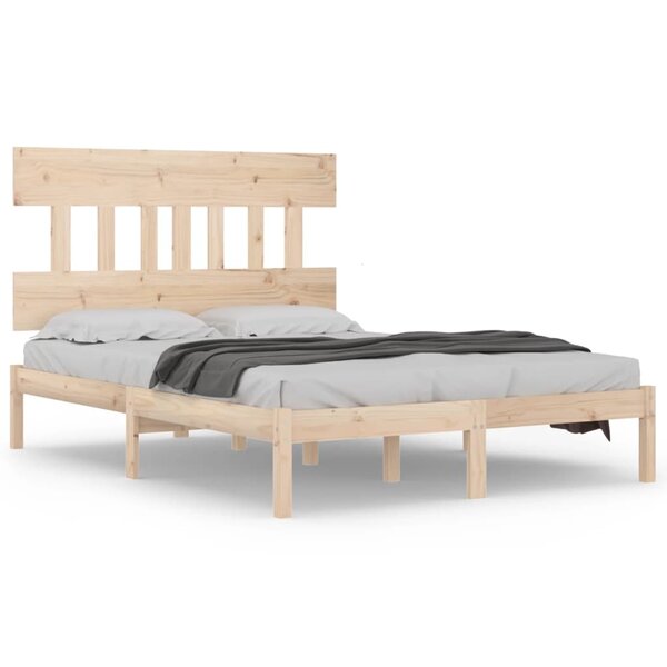 vidaXL Cadre de lit bois massif 135x190 cm double