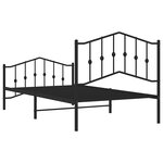vidaXL Cadre de lit métal sans matelas avec pied de lit noir 100x190cm
