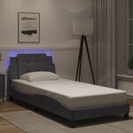 vidaXL Cadre de lit avec LED sans matelas gris 90x190 cm