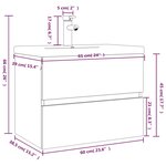 vidaXL Meuble lavabo avec bassin intégré Sonoma gris Bois d'ingénierie