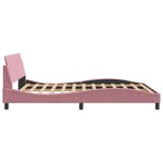 vidaXL Cadre de lit et tête de lit sans matelas rose 160x200cm velours