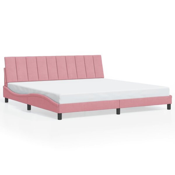 vidaXL Cadre de lit sans matelas rose 200x200 cm velours