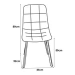 Lot de 2 chaises de salle à manger 89 x 44 x 52 cm gris foncé 03_0006748