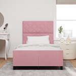 Lit en velours rose vidaXL 120x190 cm