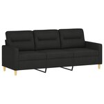 vidaXL Ensemble de canapés 4 Pièces avec coussins Noir Tissu