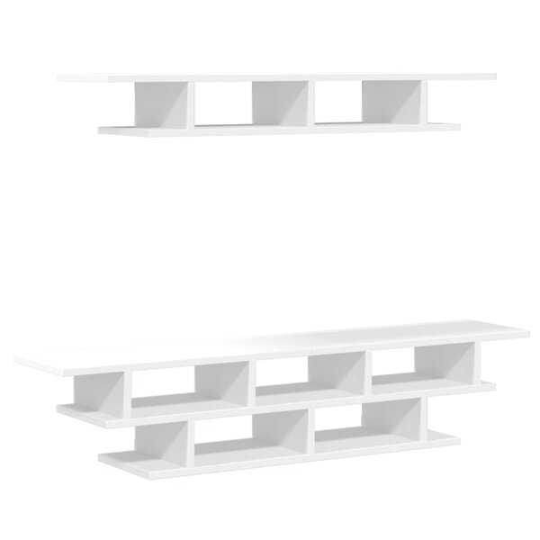 vidaXL Unités murales TV blanc bois d'ingénierie