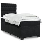 vidaXL Sommier à lattes de lit et matelas Noir 80x200 cm Velours