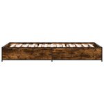 vidaXL Cadre de lit chêne fumé 75x190 cm bois d'ingénierie et métal