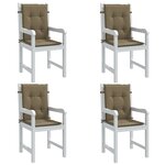vidaXL Coussins de chaise à dossier bas lot de 4 taupe mélangé tissu
