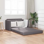 vidaXL Sofa-lit au sol 2-en-1 Gris 124x71x78 cm Simili cuir