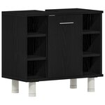 vidaXL Ensemble de meubles de salle de bain 3 pièces en bois d'ingénierie noir chêne