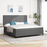vidaXL Lit avec sommier à ressorts et lumière LED gris 200x200 cm tissu velours côtelé