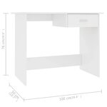 vidaXL Bureau Blanc 100 x 50 x 76 cm Bois d'ingénierie