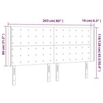 vidaXL Tête de lit avec oreilles Gris foncé 203x16x118/128 cm Tissu
