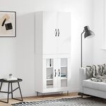 vidaXL Buffet haut Blanc 69 5x34x180 cm Bois d'ingénierie