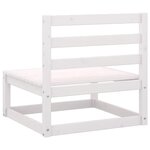vidaXL Canapés centraux de jardin 2 Pièces blanc bois de pin massif