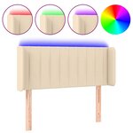 vidaXL Tête de lit à LED Crème 83x16x78/88 cm Tissu
