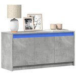 vidaXL Meuble TV avec LED gris béton 100x34x50 cm bois d'ingénierie