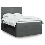 vidaXL Sommier à lattes de lit avec matelas Gris foncé 160x200cm Tissu