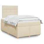 vidaXL Sommier à lattes de lit avec matelas crème 120x190 cm tissu