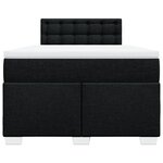 vidaXL Sommier à lattes de lit avec matelas Noir 120x200 cm Tissu