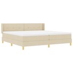 Lit à ressorts vidaXL avec matelas crème 200x200 cm en tissu