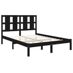vidaXL Cadre de lit sans matelas noir 140x190 cm bois de pin massif