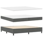 vidaXL Lit Box Spring avec Matelas Gris Foncé 200x200 cm Tissu