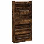 vidaXL Armoire à chaussures 4 tiroirs rabattables chêne fumé