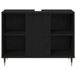 Mobilier de salle de bain 3 pièces vidaXL Chêne noir Bois d'ingénierie
