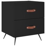 vidaXL Tables de chevet 2 Pièces noir 40x35x47 5 cm bois d’ingénierie