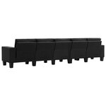 vidaXL Canapé à 5 places Noir Tissu