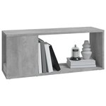 vidaXL Meuble TV Gris béton 80x24x32 cm Aggloméré