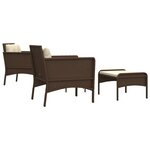 vidaXL Salon de jardin 5 Pièces avec coussins Marron Résine tressée