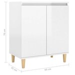 vidaXL Buffet avec pieds en bois blanc brillant bois d'ingénierie