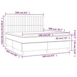 vidaXL Sommier à lattes de lit et matelas et LED Noir 160x200 cm Tissu