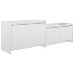 vidaXL Meuble TV Blanc brillant 146 5x35x50 cm Bois d'ingénierie