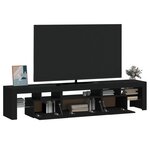 vidaXL Meuble TV avec lumières LED Noir 200x36 5x40 cm