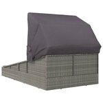 vidaXL Transat avec toit pliable gris 200x114x128 cm résine tressée