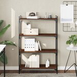 vidaXL Bibliothèque 4 niveaux chêne marron 80x30x120cm bois ingénierie