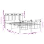 vidaXL Cadre de lit métal sans matelas avec pied de lit noir 120x190cm