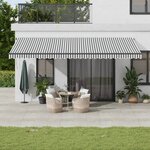 vidaXL Auvent manuel rétractable avec LED anthracite blanc 600x350 cm