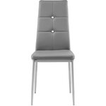 Lot de 4 chaises siège de salon cuisine salle à manger design élégant avec brillant gris 08_0000562