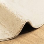 vidaXL Tapis HUARTE à poils courts doux et lavable crème Ø 80 cm