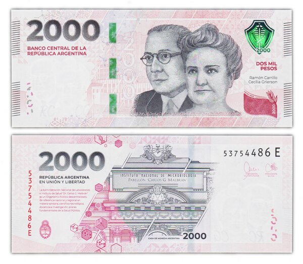 Billet de Collection 2000 pesos 2023 2024 Argentine - Neuf - P368b