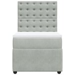 vidaXL Sommier à lattes de lit et matelas Gris clair 100x200cm Velours