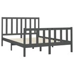 vidaXL Cadre de lit Gris Bois de pin massif 150x200 cm Très grand