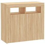 vidaXL Buffet avec lumières LED chêne sonoma 80x35x75 cm