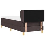 vidaXL Lit à sommier avec matelas - Marron foncé  80x200 cm  Tissu