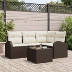vidaXL Ensemble de Canapé de Jardin de 4 Pièces avec Coussins Gris Rattan Poly